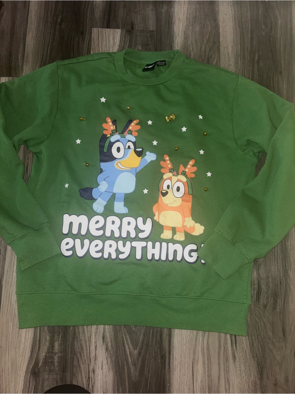 Green 'Merry Everything' Holiday Graphic Sweatshirt Bluey